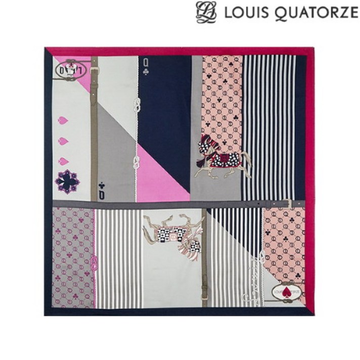 루이까또즈 [루이까또즈] 실크 쁘띠스카프 루이지에나 핑크 (SA-2WSM372PI_21FW)