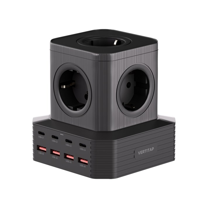 버티탭 버티컬 고용량 4000W 타워 멀티탭 큐브 13구 ultra100