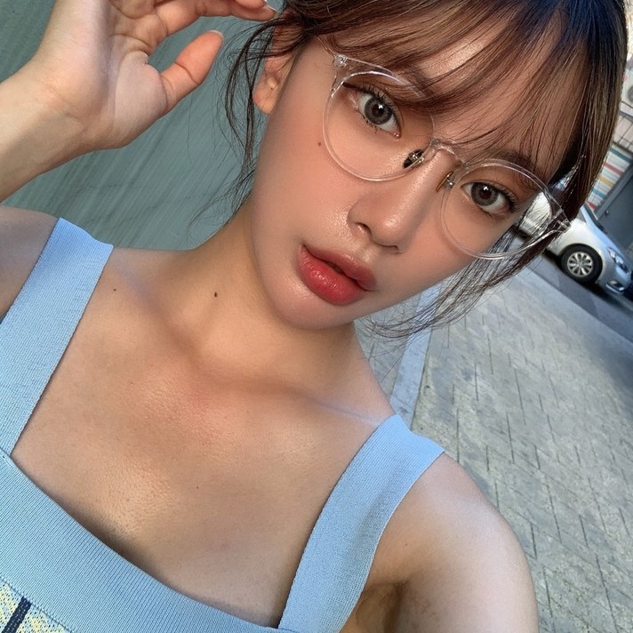 블루라이트 차단 투명안경테 초경량 6g 가벼운 동글이 남자 여자 뿔테