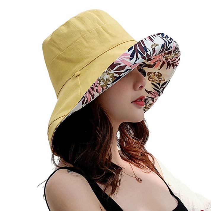 ANYOU 여성 버킷햇 양면 자외선 차단 벙거지 햇빛가리개 챙넓은 챙모자