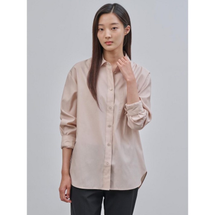 매장정품 BEANPOLE 빈폴 LADIES 폴리 혼방 롱 셔츠 살몬핑크 BF4764C049 BF4764C049 912128
