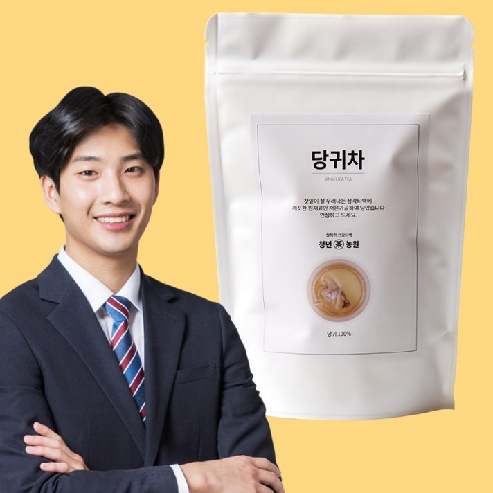 청년농원 당귀차 티백 100% 국산 순수 당귀로 만든 건강차 삼각티백, 1g, 100개입