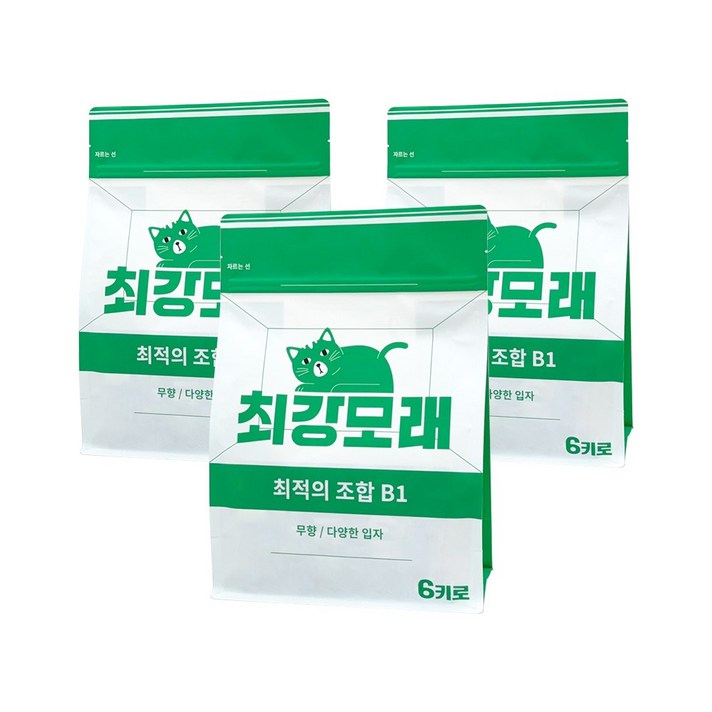 21 최강모래 최적의 조합 B1 6kgx3, 고양이모래 와이오밍 벤토나이트모래, 6L, 3개