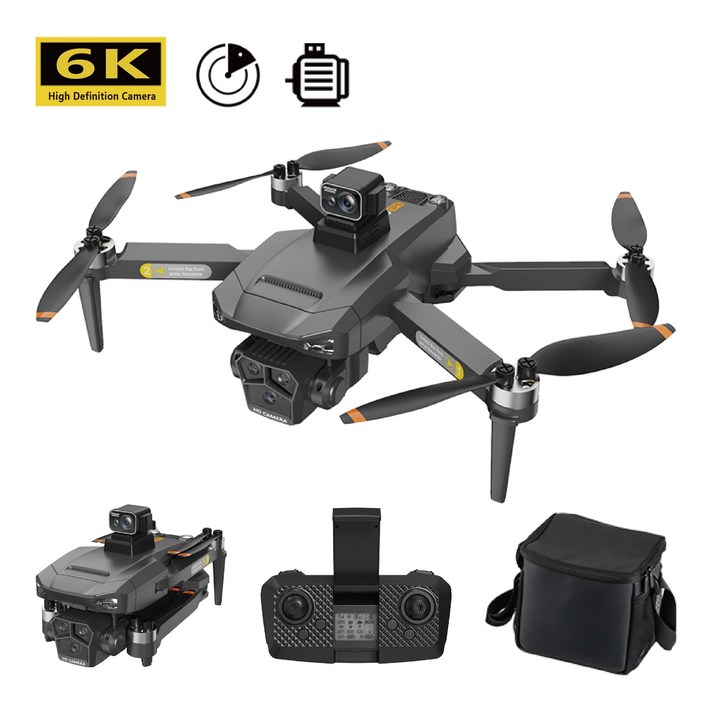  MystDim P20 두 배터리 비행시간 50분 GPS 2000m 촬영용 6K 카메라 접이식 중급 드론, 블랙 