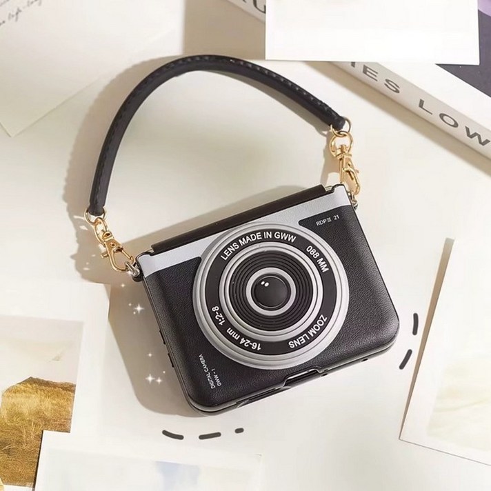 삼성 갤럭시 Z 플립 폴더블 핸드폰 가죽 케이스 낙하 방지 풀커버 자석 브래킷 크로스바디 스타일 긁힘 방지 보호 커버 디자인