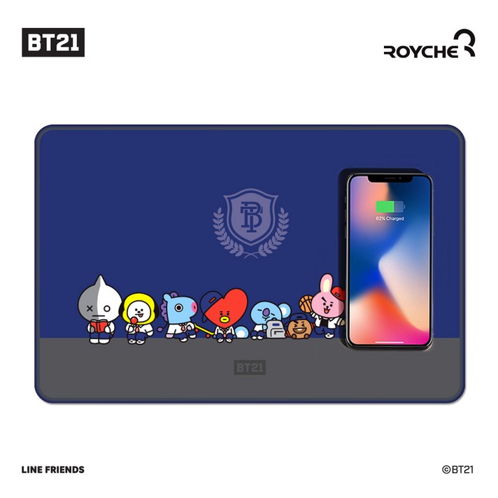 라인프렌즈 우주스타 BT21 고속 무선충전 마우스패드