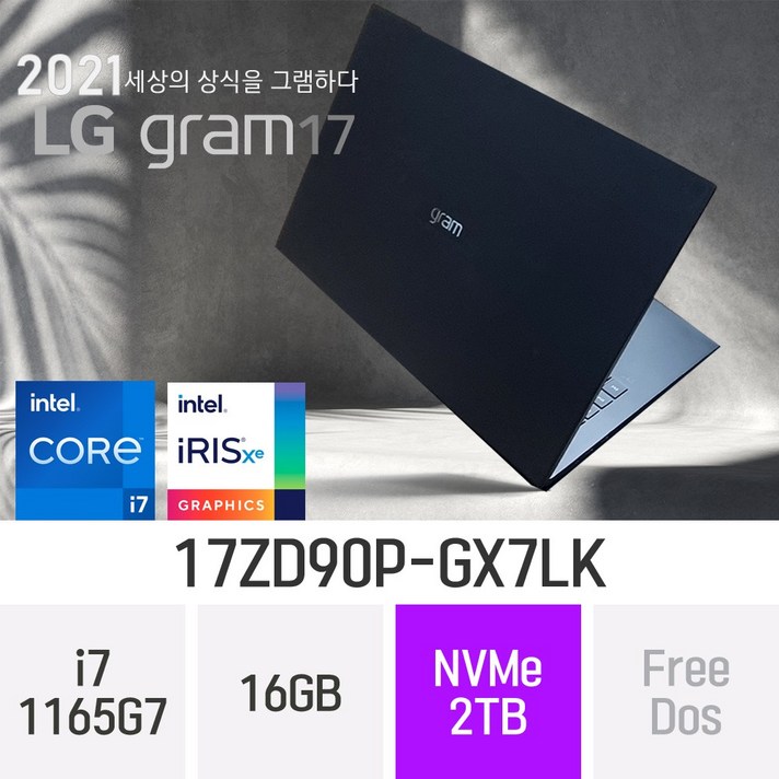 LG 2021 그램17 17ZD90P-GX7LK [한컴 오피스 증정], 2TB, 윈도우 미포함, 16GB