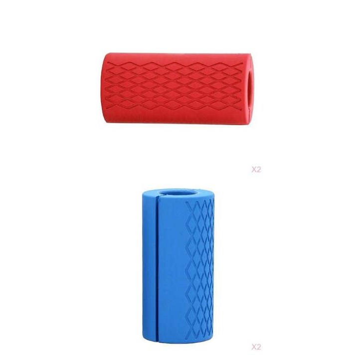 4 조각 바 두꺼운 바벨 덤벨, 10x5CM, 실리콘, 레드 블루