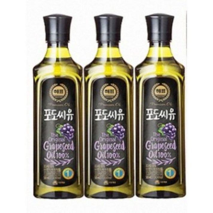 해표 포도씨유, 900ml, 3개