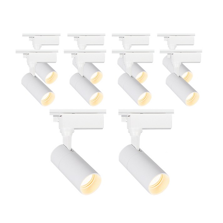 라인라이팅 LED 샤인 원통 COB 스포트 레일등 화이트 10W, 10개, 전구노란빛 라인라이팅 LED 샤인 원통 COB 스포트 레일등 화이트 10W, 10개, 전구노란빛
