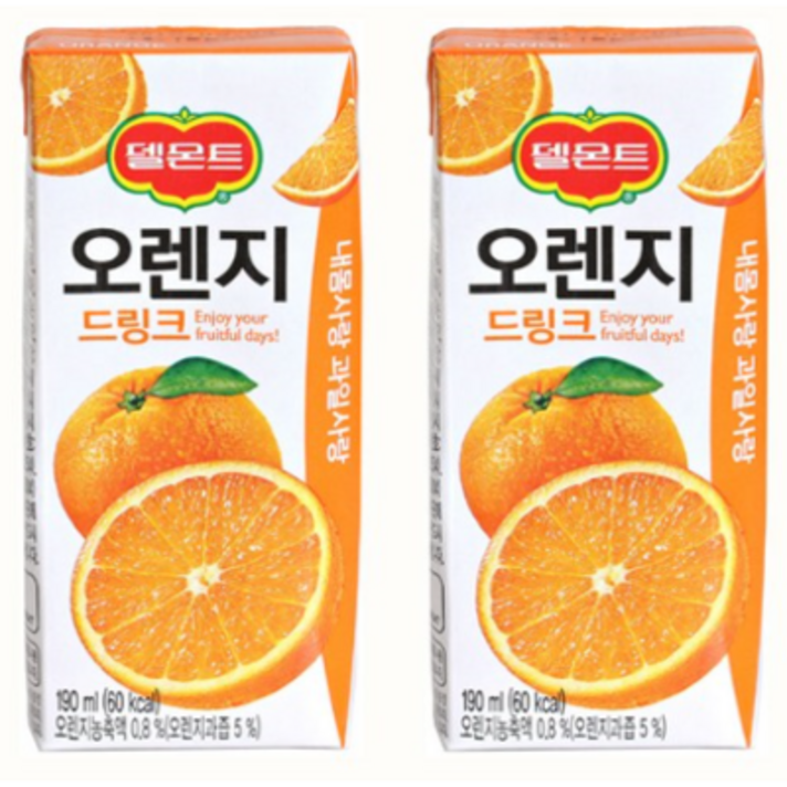 델몬트 드링크 오렌지, 190ml, 64개