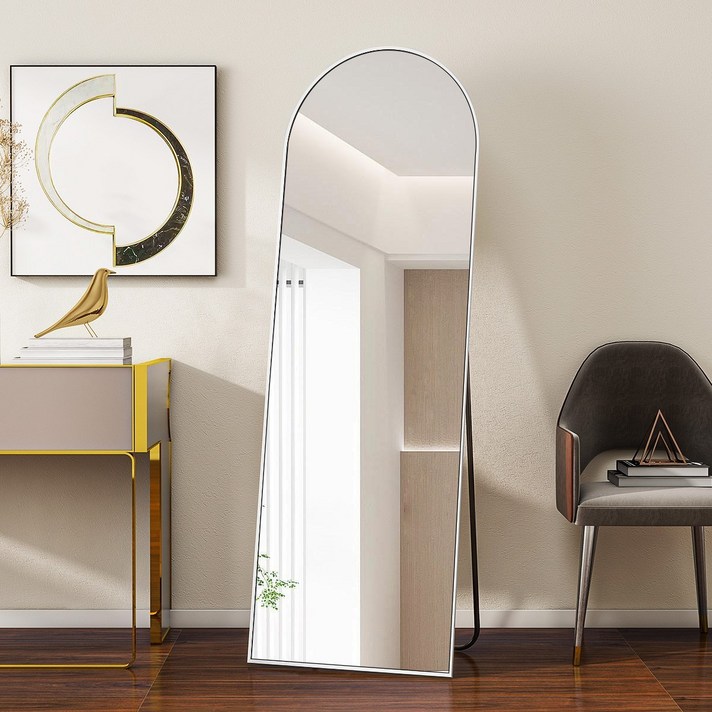 뷰티피크 3in1 스탠드 벽걸이 거치 아치형 전신거울 440 x 1460 mm, 화이트