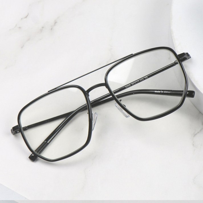 멜라크메 남자 여자 사각 투명 투브릿지 뿔테 유니크 뉴트로 레트로 뿔테