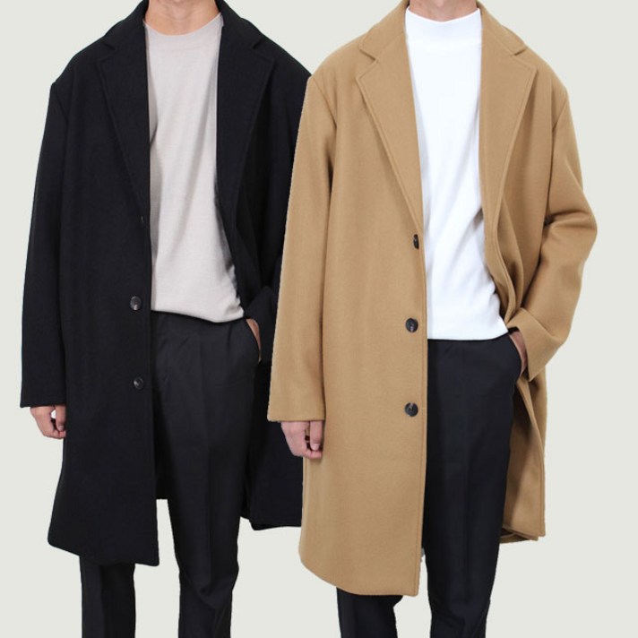 [당일출고] 95~130 빅사이즈 겨울용 오버핏 싱글 롱코트