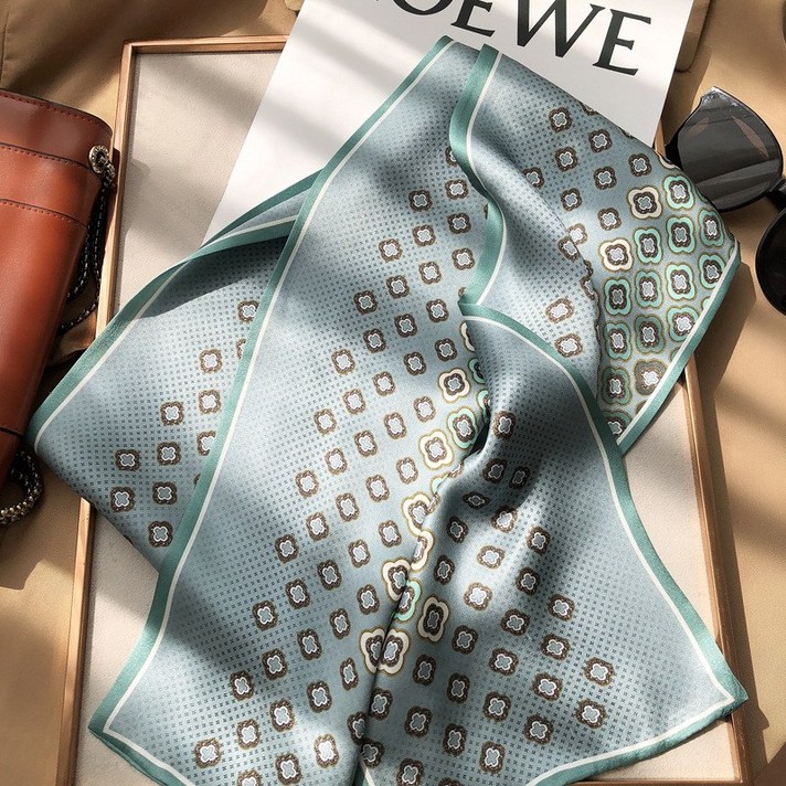 항저우 실크 뽕잠사 스카프 이중 양면 진짜 잠사 실크 스카프 쁘띠 스카프 선물용 누에잠사 실크 스카프