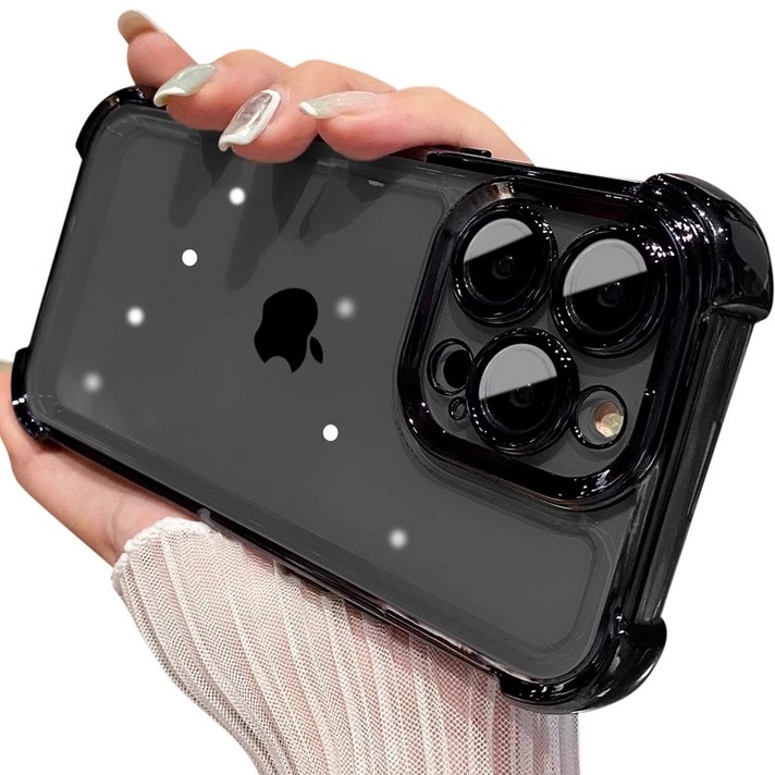 아이폰 렌즈풀커버 사각에어백 투명 휴대폰 케이스