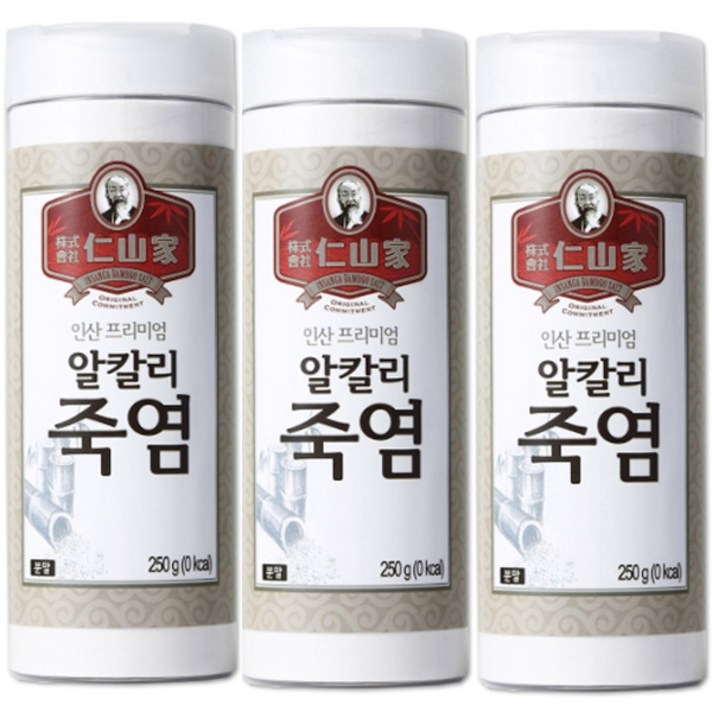 인산가 알칼리죽염분말 250g X 3병/4회 인산죽염/고급식탁용죽염/한국/무료배송, 250g X 3병