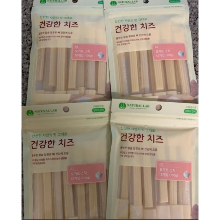 내츄럴랩 건강한치즈 반려견 간식, 요거트스틱 맛, 4개입