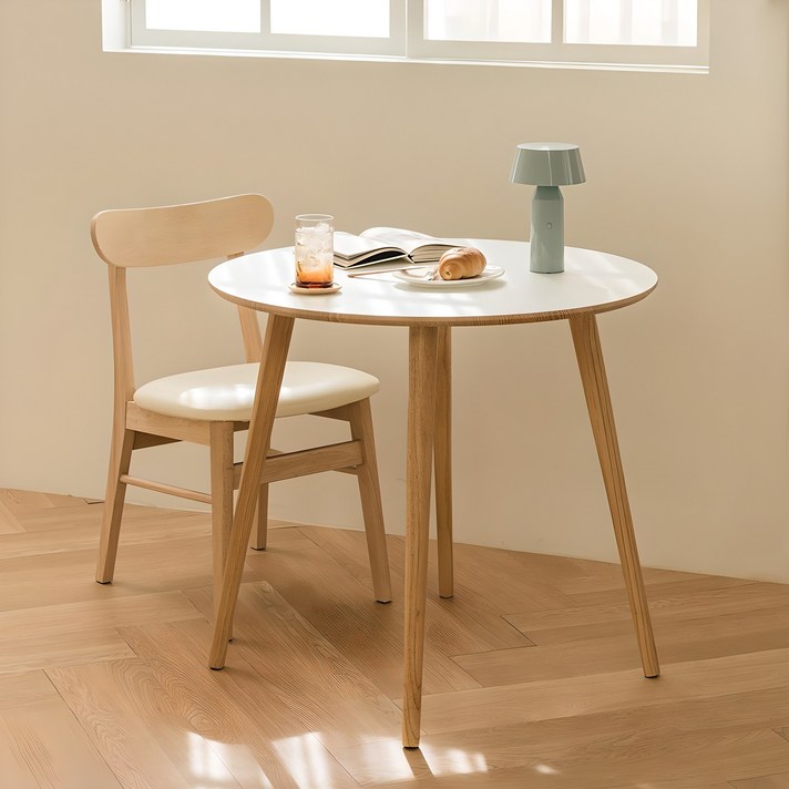 우드레이 소노 원목 원형 테이블