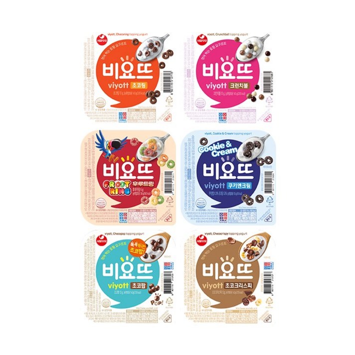 서울우유 [T]서울우유 비요뜨 6종 골라담기 (12개구성), 07.비요뜨 6종 각 2개씩 (총 12개)