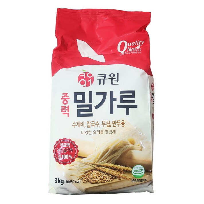큐원 중력(다목적용)밀가루 3kg, 단품