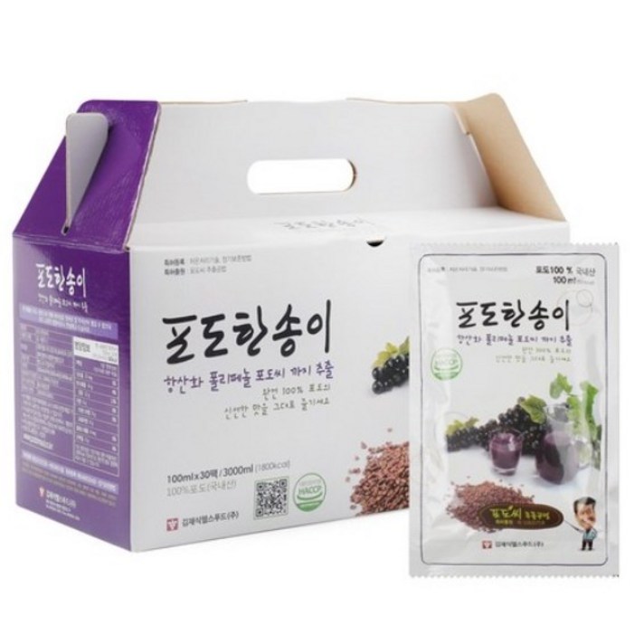 김재식헬스푸드 포도한송이 포도즙, 80ml, 120개