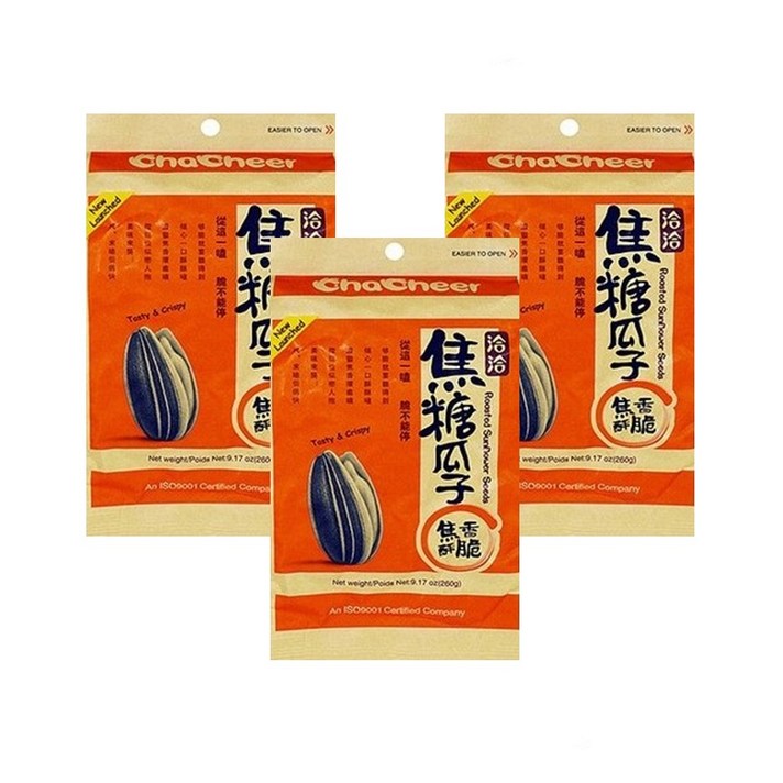 중국식품 챠챠 해바라기씨 카라멜맛 3개 260g 3개, 260g x 3개