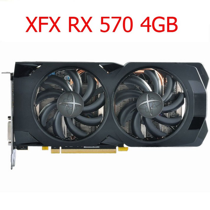 XFX RX 570 4GB 그래픽 카드 GPU AMD Radeon RX570 4GB 256bit 2048 sp 비디오 카드 PC 컴퓨터 게임지도 PCI E X16 채광하지 않음, 1개, 단일, 단일