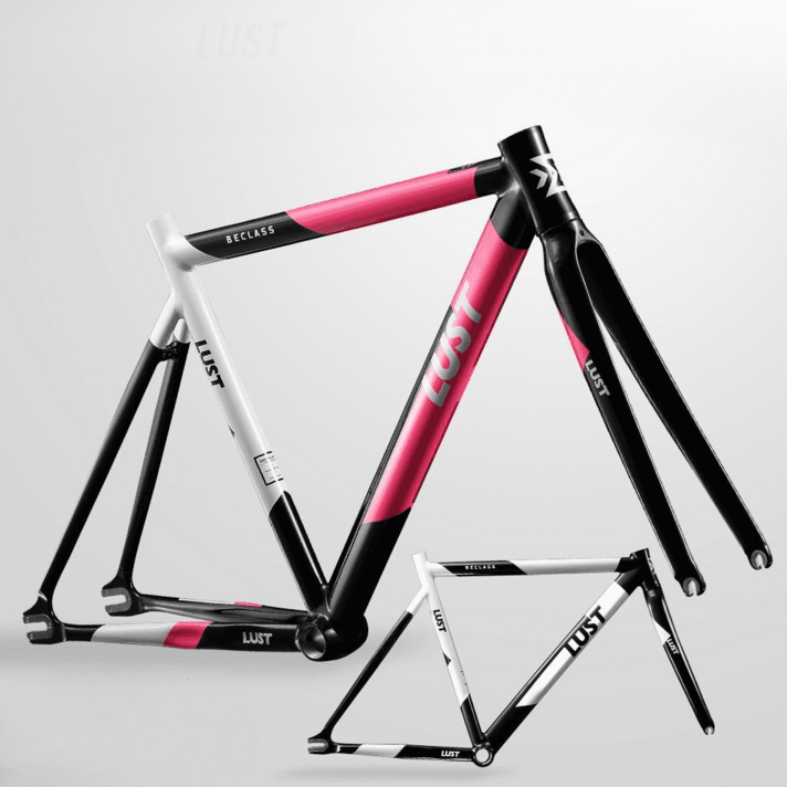 알루미늄 트랙 프레임 카본 포크 자전거 프레임, 화이트