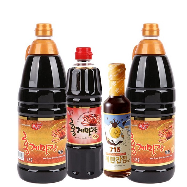 홍게간장 홍게맛장소스골드1800ml 2병 +500ml+계란간장210g, 1800ml 2병