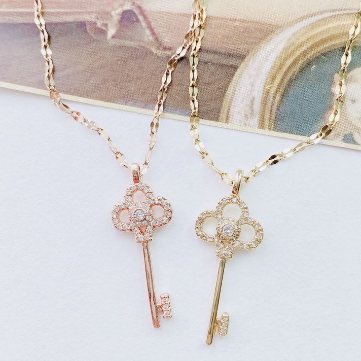 일루아샵 [써지컬스틸] 리미티드 열쇠 목걸이 (여리체인!)