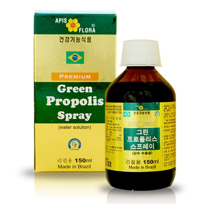 프로폴리스아마존 본사 직영 / 아피스플로라 100% 브라질 그린프로폴리스 수용성 스프레이 리필용 150ml, 1개