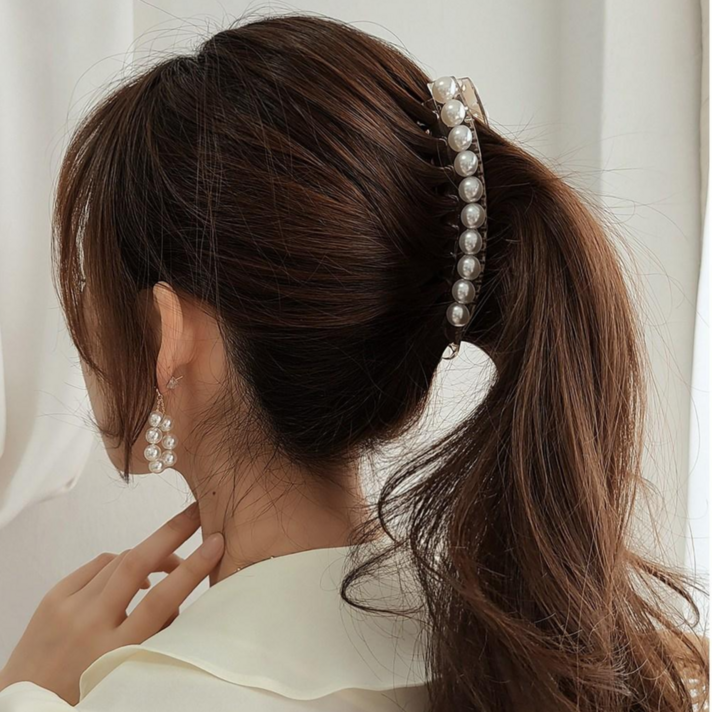 초콜리트쥬얼리 크랩 빅 톱슬릭 진주 메탈 빗살 바나나 헤어핀 3color