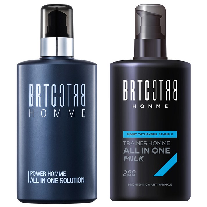 BRTC 남자 올인원 2종세트 200ml+200ml (파워 옴므 올인원 솔루션 +트레이너 옴므 올인원 밀크), 1세트, 200ml
