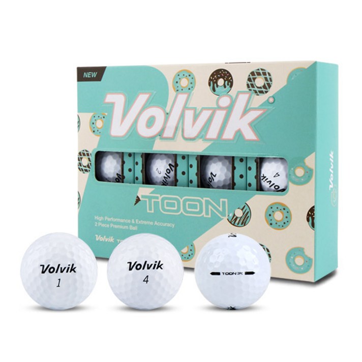 [VOLVIK] 볼빅 NEW 툰 2피스 골프공 12p 화이트 1개, 볼빅 NEW TooN_화이트1더즌, 볼빅 NEW TooN_화이트1더즌, 12개입