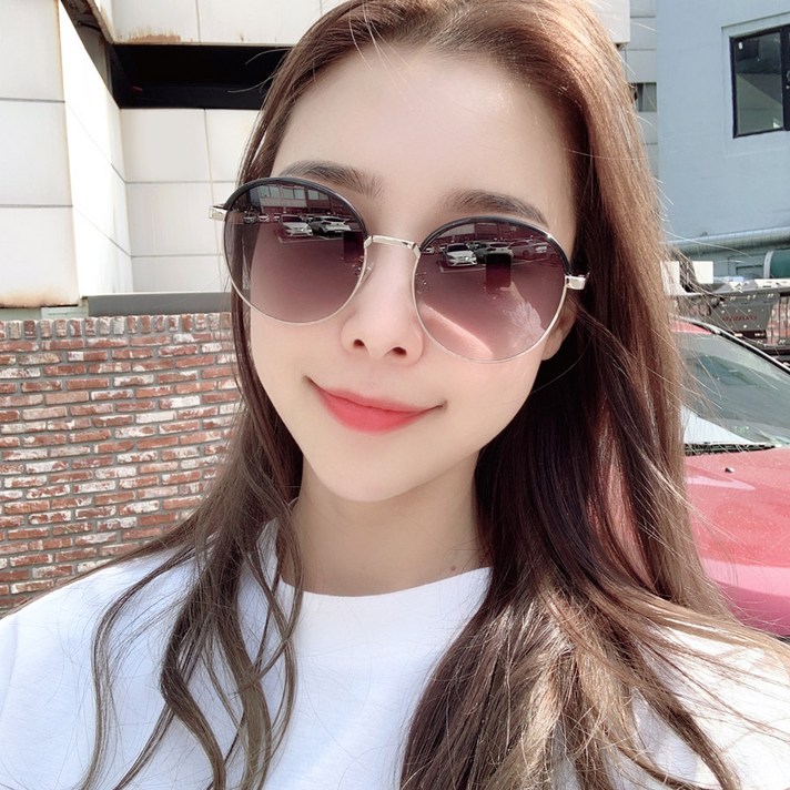 [라피던트] 0206 메탈 콤비 동글이 날개 선글라스 자외선 햇빛 차단