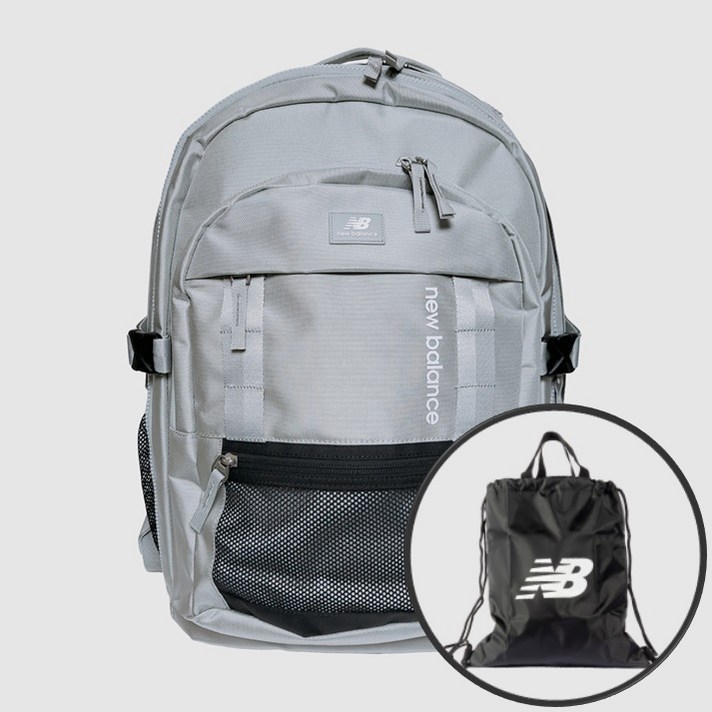 뉴발란스 NBGCCAA101 라이트 그레이 3D V6 Backpack 방수 확장 가능 백팩 학생 신학기 가방