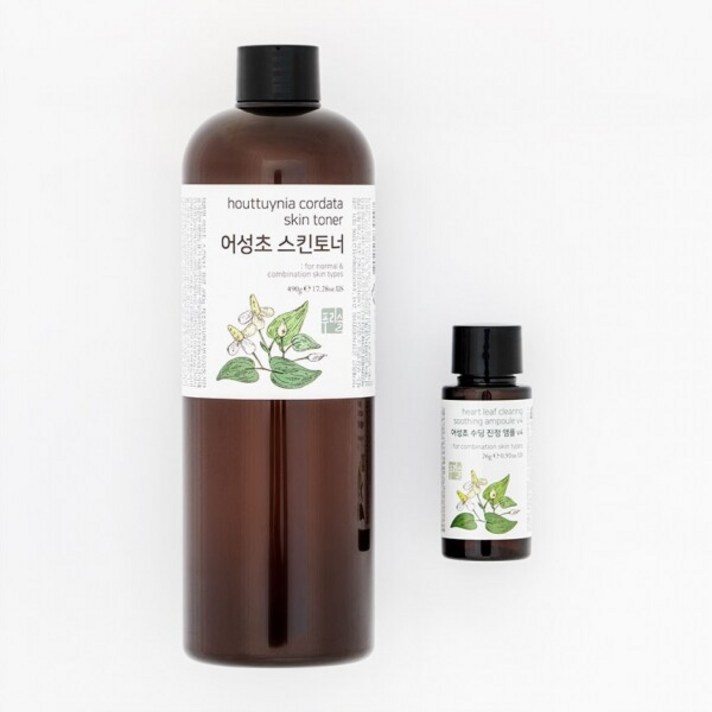 4+1 어성초 T케어 스킨토너 490g 대용량 토너 무향료처방 저자극 수딩 진정, 1개입, 490ml