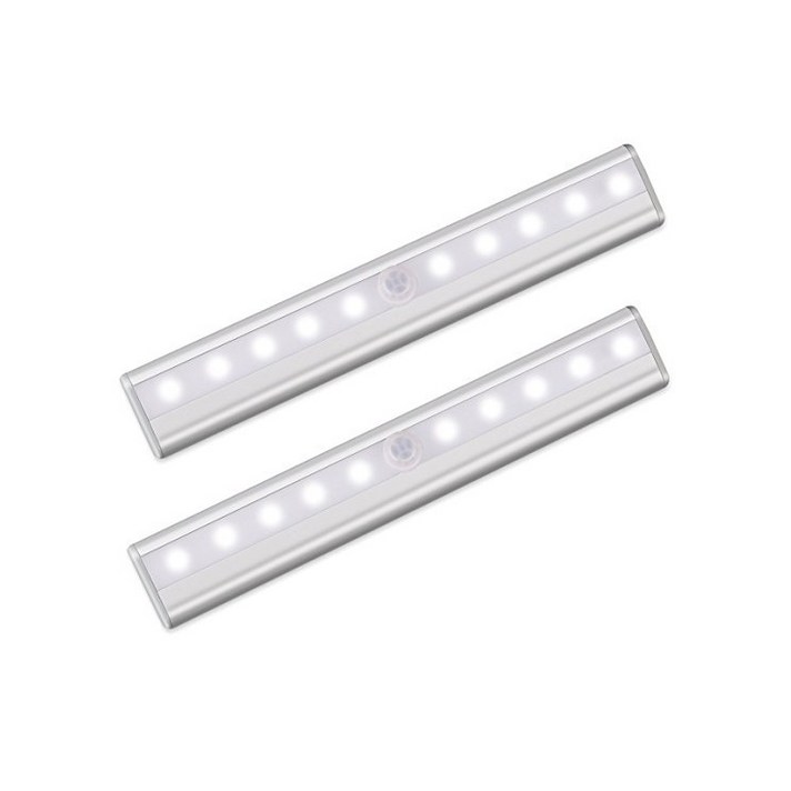 모퀸 [2개 1SET] 스틱 LED 무선센서등 2개 1SET 야간 동작감지 옷장 조명 현관 화장실 손안데고 불켜기 건전지사용 자석탈부착, 화이트불빛 2개