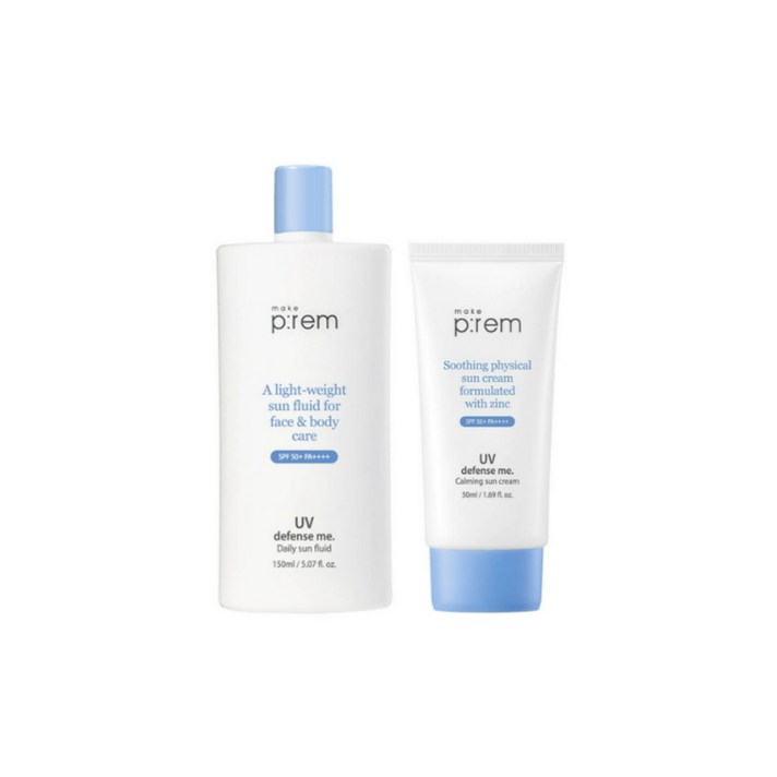 Make p:rem UV Defense Me Sun Fluid & Suncream 메이크프렘 선케어세트 플루이드150ml + 선크림50ml