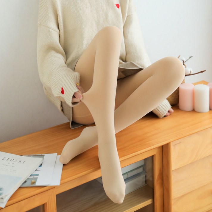 살색 레깅스 여성 레깅스 유물 겨울 양털 안감 두꺼운 대형 슬리밍 겉옷 피부색 양말 따뜻한 가을 바지