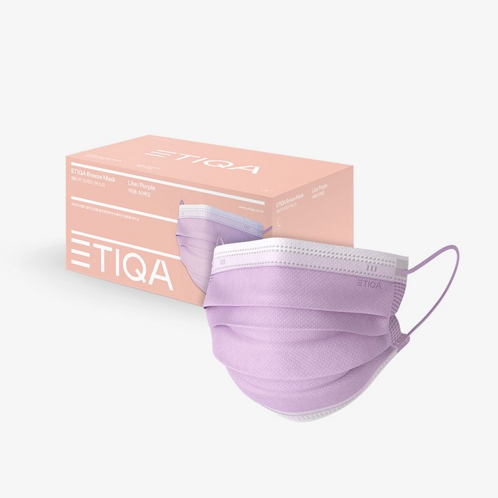 에티카 마스크 /브리즈 덴탈/ 핑크 민트 퍼플 베이지 /1박스/1매입씩 개별포장 30매, 브리즈 퍼플