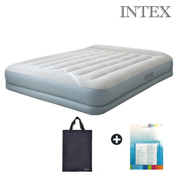인텍스 전동펌프내장형 에어매트 베개일체형+가방+수리패치