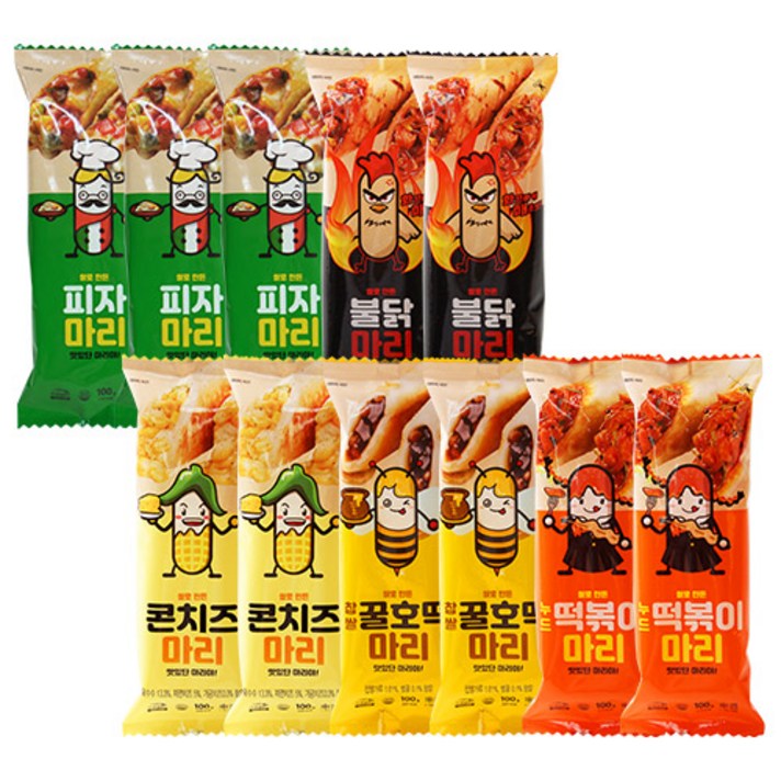 구워나온마리시리즈 10+1set [MA001]_(피자3+불닭2+콘치즈2+꿀호떡2+떡볶이2)_2세트이상 구매시 사은품 증정, 1세트