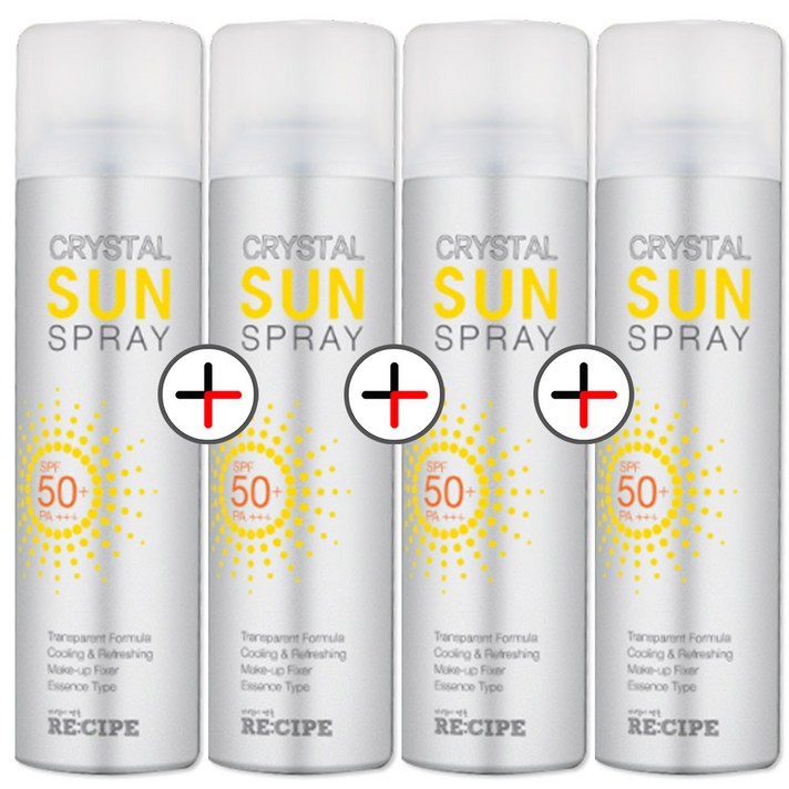 레시피 눈꽃 썬스프레이 쿨링 선스프레이 4개 썬크림, [MA1] 레시피 150ML 썬스프레이 4개