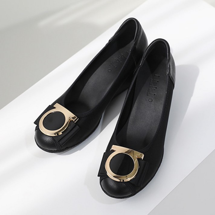 제이슈 가죽 수제화 예쁨가득 웨지힐 펌프스 5cm