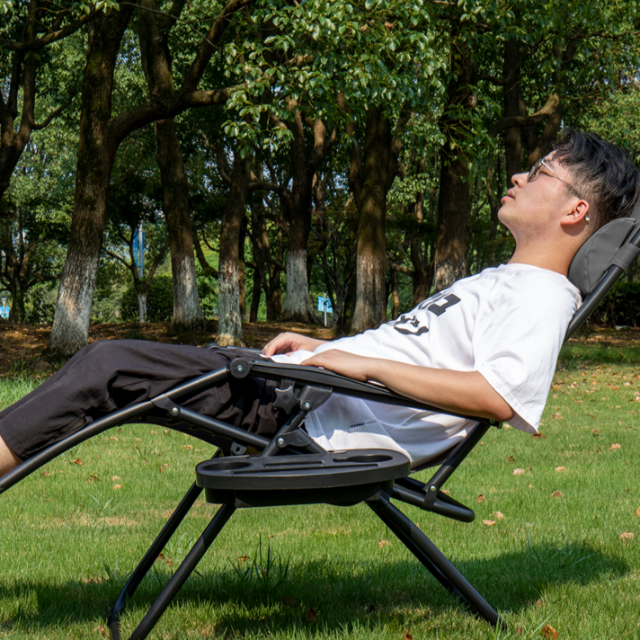 Homall 리클라이너 실외 야외 캠핑용 무중력 의자 전원가구, 블랙