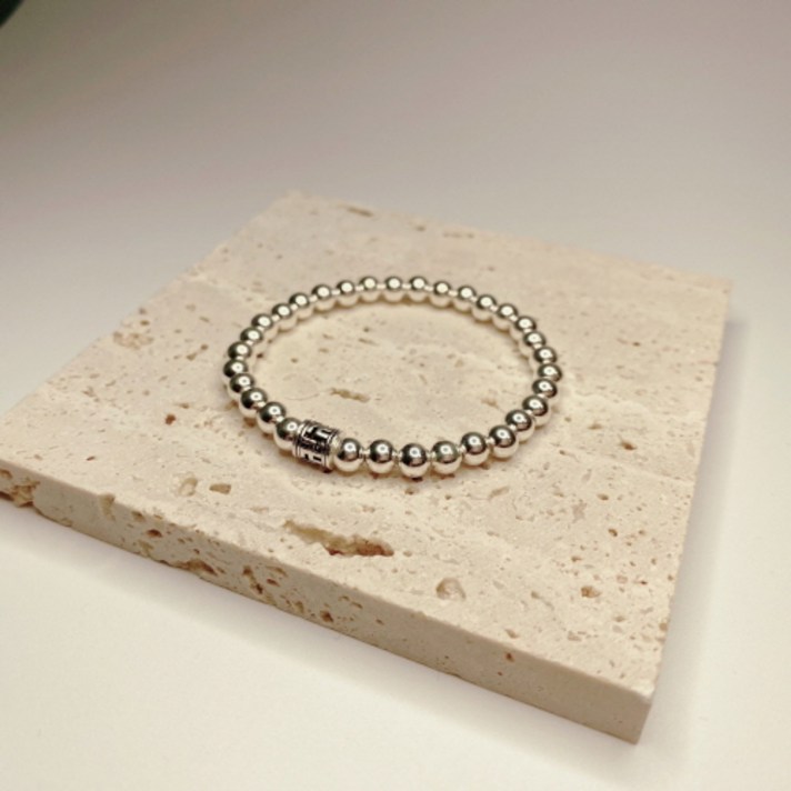 925실버 행운 만자 불교 은볼 염주팔찌 은염주