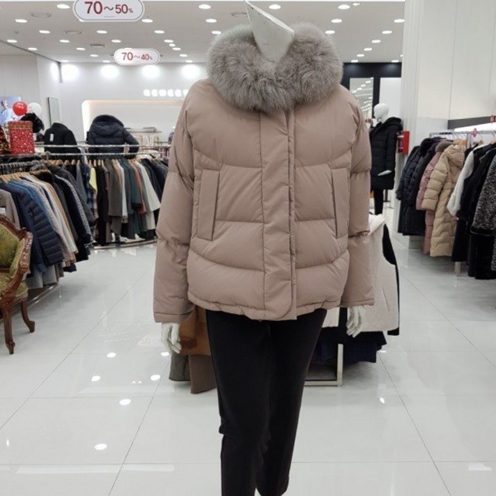 [아르떼] 여성 폭스퍼 구스 숏패딩 DLDPDM