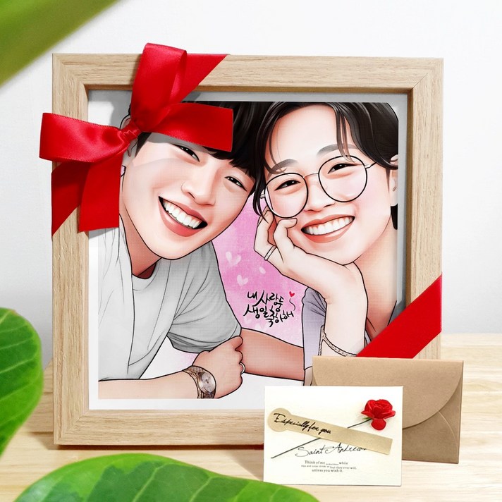 사진주문제작 감성 팝아트 초상화 캐리커쳐 20대 여자친구 커플 부모님 생일 기념일 선물, 그림속인원 1명